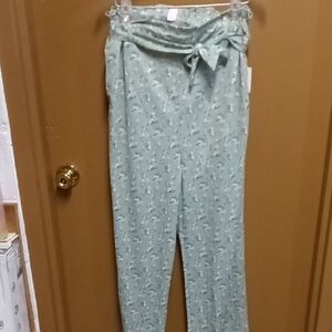 Elegant Green Floral Women's Trousers